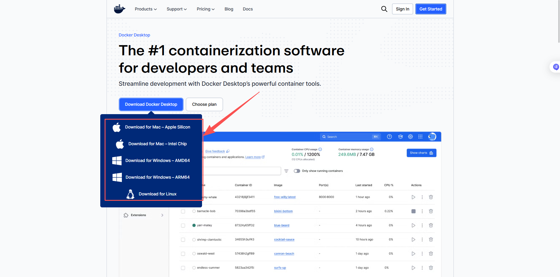 SearXNG - Docker Desktop 官方下载页面